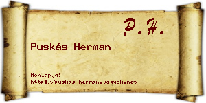 Puskás Herman névjegykártya